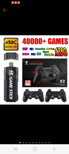 Game Stick 128GB com carregador e pilhas