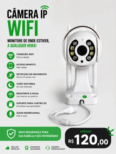Câmera de segurança wi-fi inteligente
