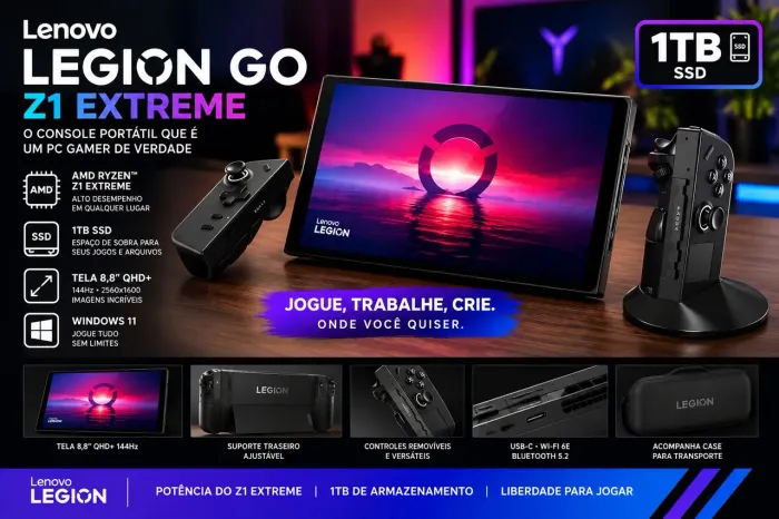 Lenovo Legion Go Z1 Extreme 1TB - Excelente Estado - R$ 5.200