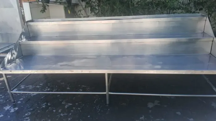 Bancada de Inox para Supermecados 3m