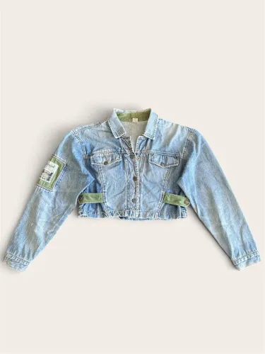 Jaqueta Jeans Cropped Utility
