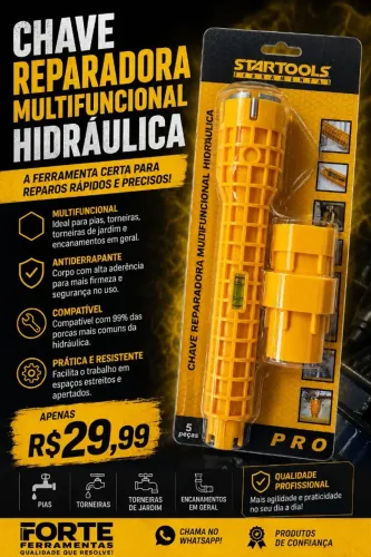 CHAVE REPARADORA MULTIFUNCIONAL HIDRÁULICA - STARTOOLS PRO  