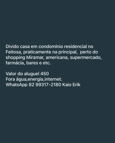 Dividir casa em condomínio residencial (bairro:Feitosa