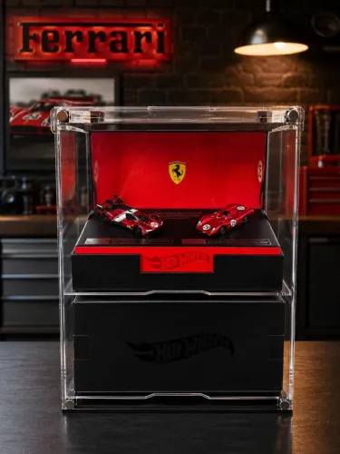 Expositor Ferrari Hot Wheels em acrílico