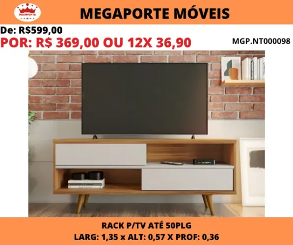RACK P/TV ATÉ 50 PLG