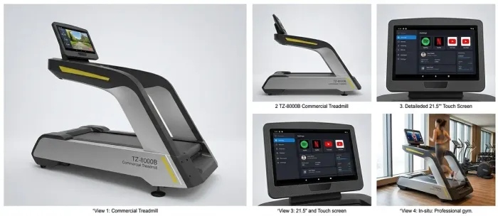 Esteira Profissional TZ-8000B SMART Touchscreen 21.5"