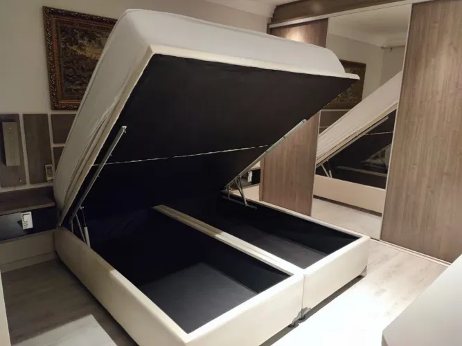 Cama box baú super King - com loja física entrega rápida. Valor não incluso o colchão