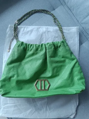 Bolsa Sther hobo verde couro legítimo