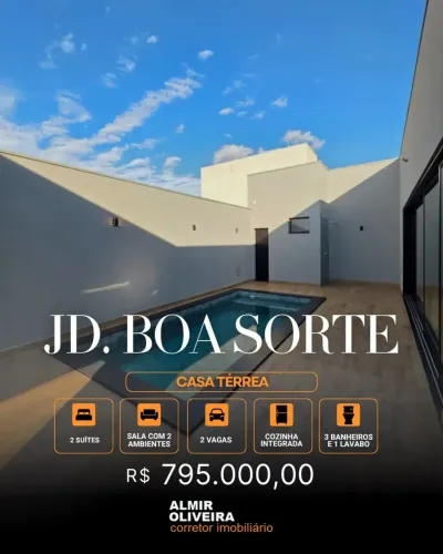 MG - Casa térrea - Jardim Boa Sorte - 02 Suítes - Gourmet - 02 Vagas - Sertãozinho/SP