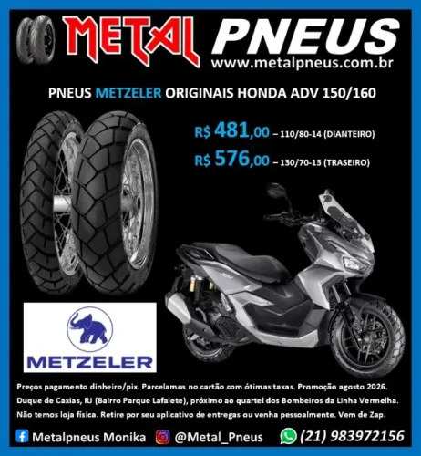 Pneu Moto Metzeler Honda ADV 150/160 Originais - Novos Com Garantia