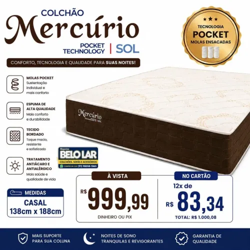 Colchão Mercúrio Molas Ensacadas