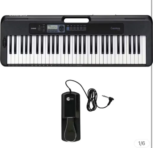 TECLADO MUSICAL CASIO CASIOTONE CTS300 BK BASICO DIGITAL + PEDAL SUSTAIN 