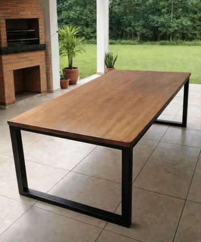 Mesa jantar madeira maciça jequitibá 200x95 cm
