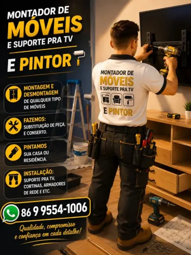Montador de móveis e suporte para tv