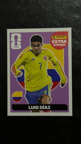 Figurinha Extra Sticker Luis Díaz Lilás Copa do Mundo 2026 Panini