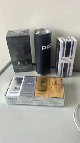 Kit 4 perfumes Paco Rabanne Coffret com miniaturas 5ml: Phantom Invictus 1 Million Elixir