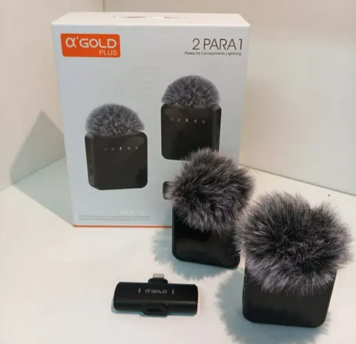 Microfone lapela iOS e Android Gold 