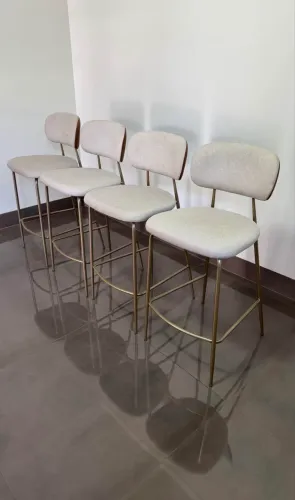 Banqueta estofada Aço mobília