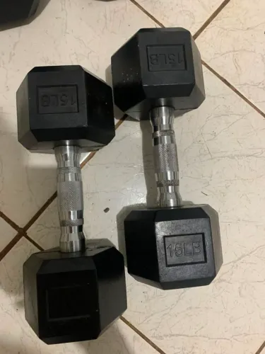 Pesos de academia - Dumbell + Barra