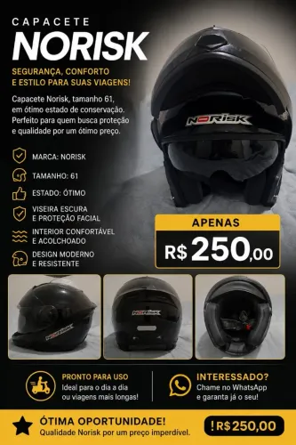 Capacete escamoteável com óculos escuros Norisk