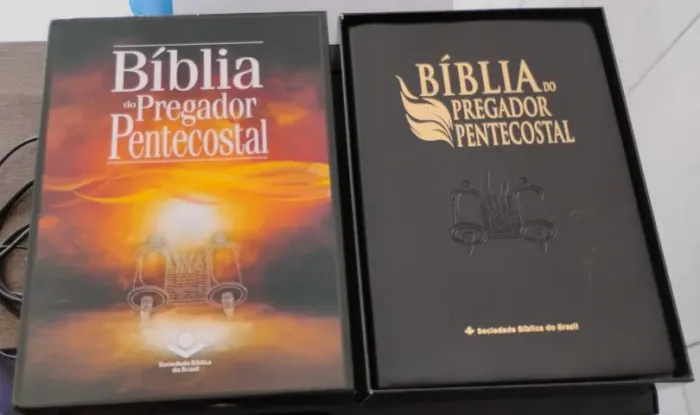 Bíblia Do Pregador Pentecostal Capa Couro Sintético Preta Almeida Revista e Corrigida capa