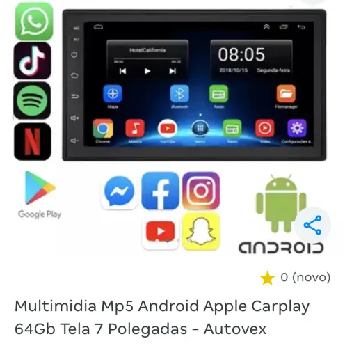 Car multimídia mp5 7 polegadas novo na caixa 