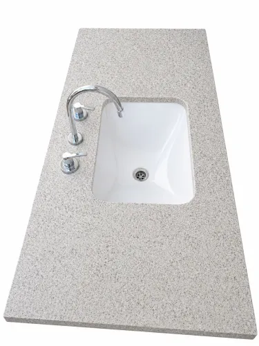 Bancada granito para Banheiro 119,5x55 cm, com Cuba cerâmica e Torneira - Completa (NOVA)