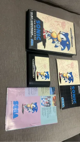 Cartucho Sonic mega drive completo europeu
