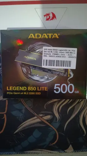 SSD Data 500GB Legend 850 lite PCIe Gen M.2 2280 Leitura 500 MB/s Gravação 1700 MB/S