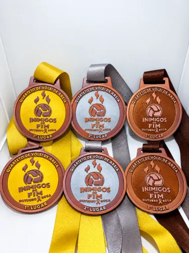 Medalha esportiva personalizada com tirante