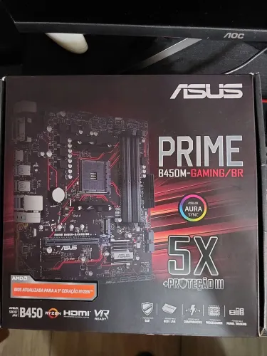 350R$ PLACA MAE ASUS PRIME B450M NOVA NA CAIXA COM MANUAL E NOTA