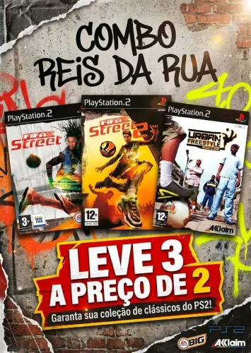 Combo Futebol de Rua PS2 FIFA Street 1&2 + Urban Freestyle ( Jogos de Playstation 2 )
