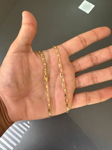 Corrente De Ouro 18K Modelo Piastrine