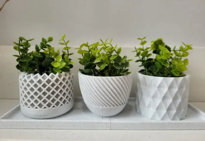 Kit Vasos Decorativos Geométricos em PLA | Decoração Moderna Sob encomenda