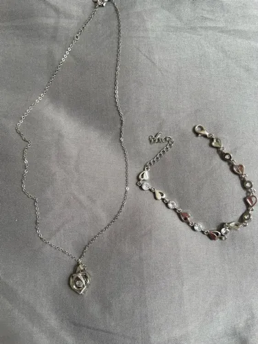 Conjunto banhado a prata 925