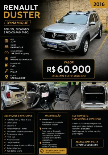 Renault Duster Dynamique 2.0 Hi-flex 16V Mec. 2016