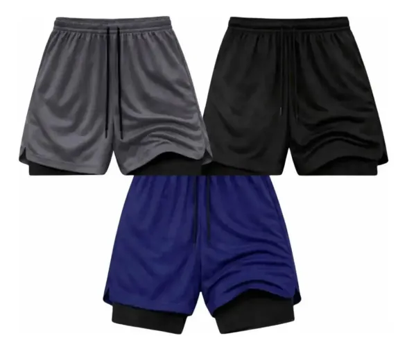 Kit 3 bermudas masculinos academia dry fit 