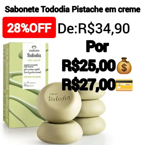Sabonete Pistache em creme-Natura