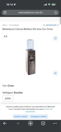 Bebedouro coluna beliere usado