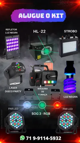 Aluguel de jogo de luz e máquina de fumaça 