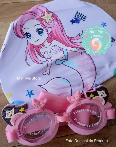 Kit Natação infantil Infantil Touca e Óculos