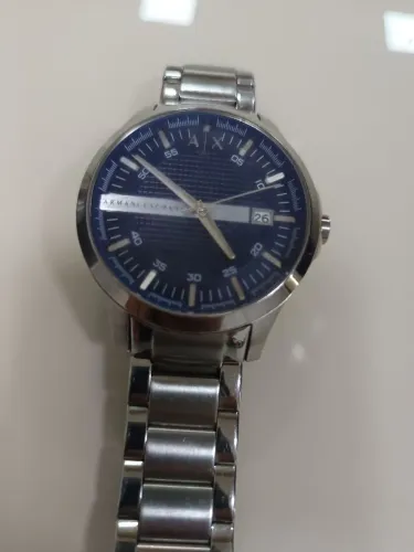 Relógio Armani Exchange AX2132 Masculino Aço Inox Mostrador Azul Original