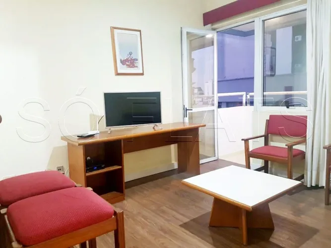 No famoso bairro da Consolação, na melhor região de São Paulo, flat mobiliado.