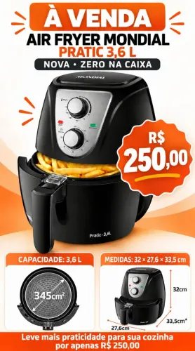 Vendo Air fryer Mundial Prática 3,6L