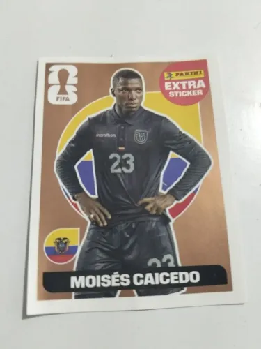 Figurinha bronze do Moisés Caicedo, do Equador