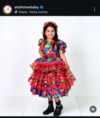 Vestido junino luxo 6 a 8 anos feito pelo Ateliê New Baby