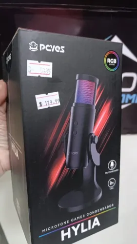 Microfone Gamer Condensador Pcyes Hylia Rgb Usb - Loja Coimbra Computadores Entrega