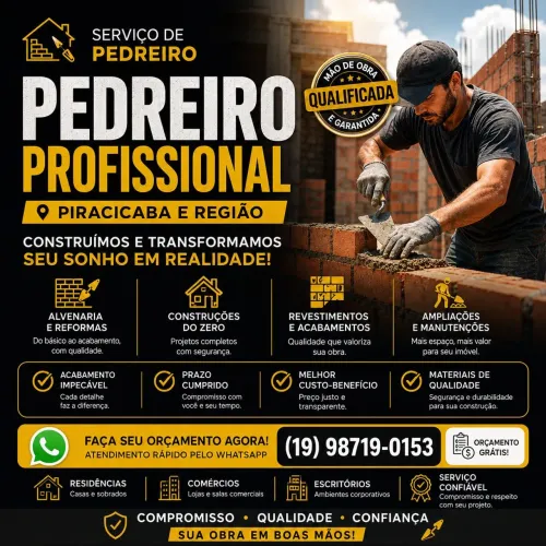 PEDREIRO PIRACICABA E REGIÃO