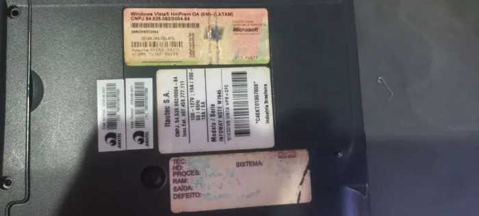 Notebook antigo itautec
