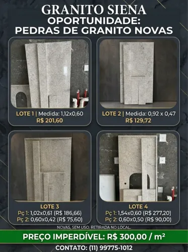 Granito Branco Siena Pedras prontas pra instalar